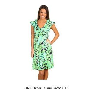 Lilly pulitzer size S green leaf A line Womens ruffle